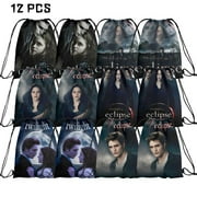 Tiruiarec 12 Packs The Twilight Saga Eclipse Candy Drawstring Bag Drawstring Goodie Favor Bags for Boys and Girls Birthday Party Decorations